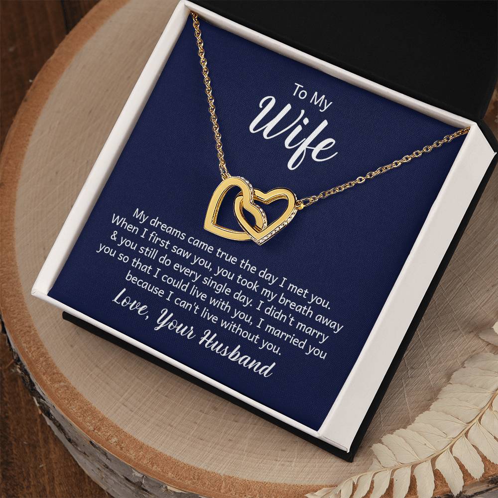 Make Your Wife Love You on Valentines Day w this Interlocking Heart Necklace /18k