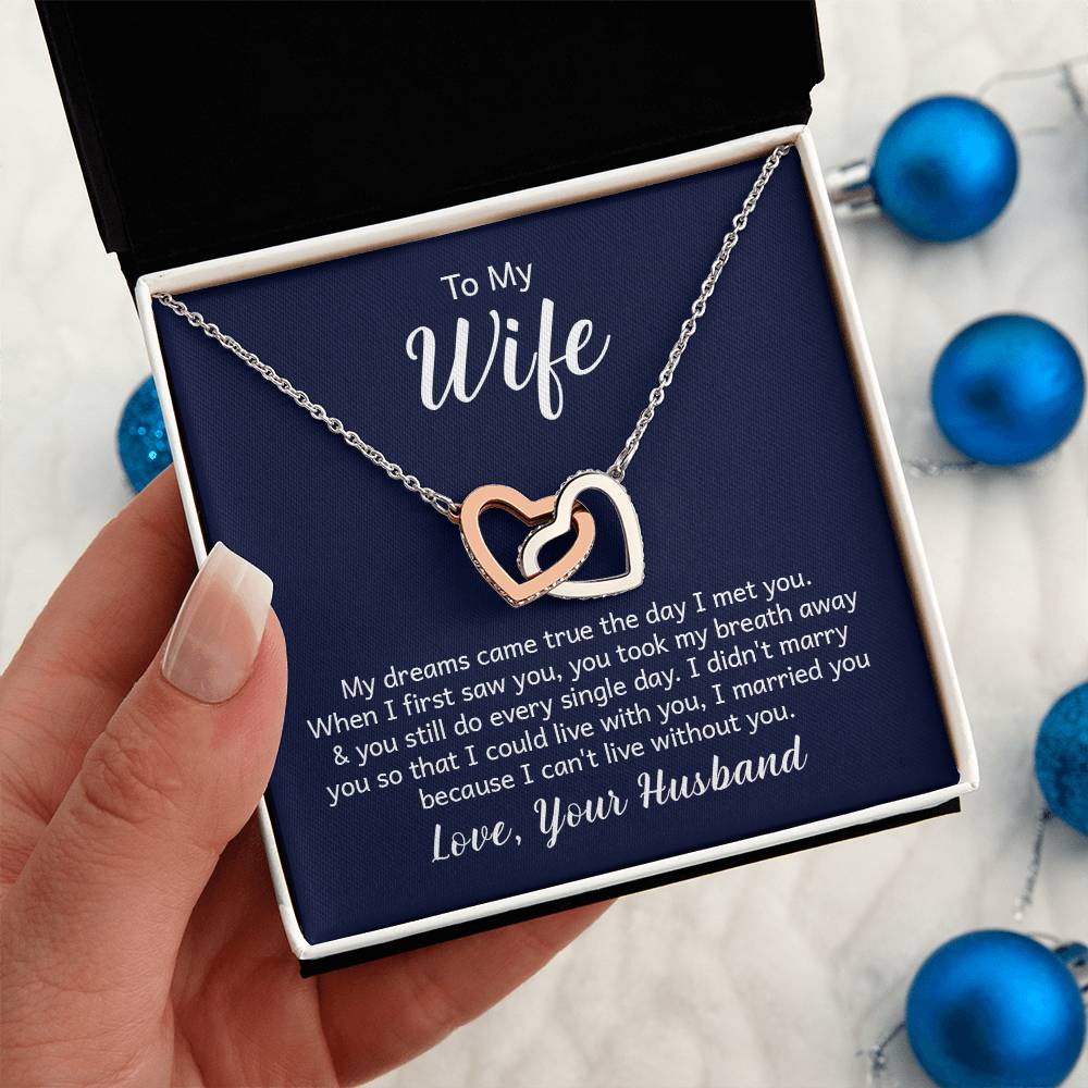 Make Your Wife Love You on Valentines Day w this Interlocking Heart Necklace /18k