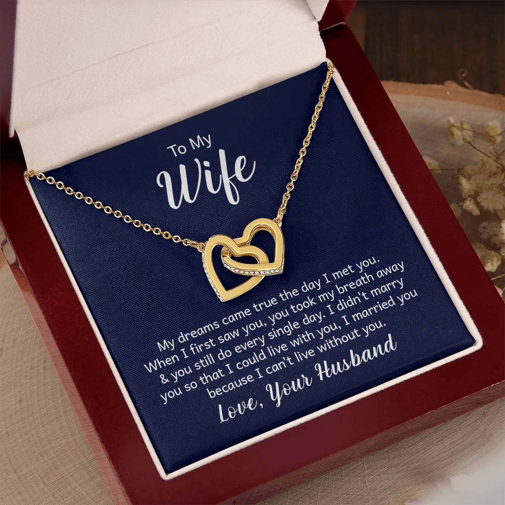 Make Your Wife Love You on Valentines Day w this Interlocking Heart Necklace /18k