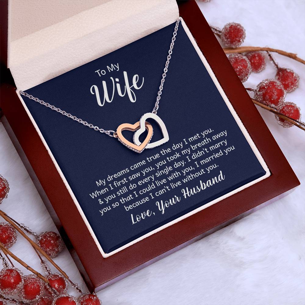 Make Your Wife Love You on Valentines Day w this Interlocking Heart Necklace /18k